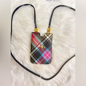 Vivienne Westwood Multicolor Plaid Leather Card & Key Holder